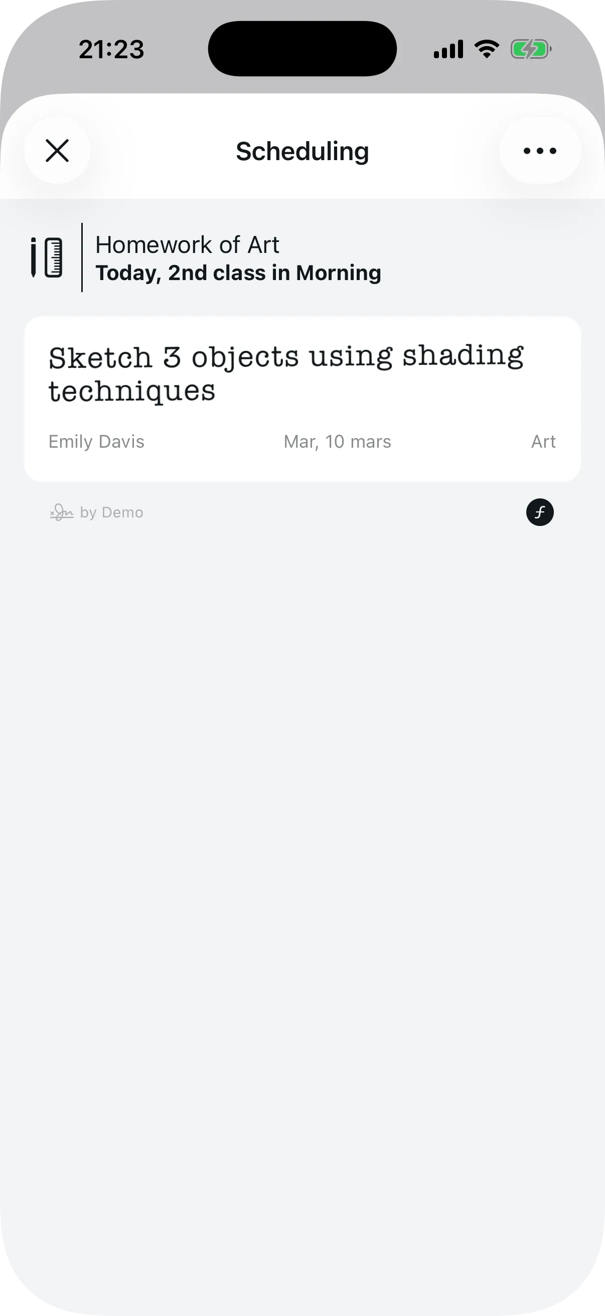 Upcoming view showing future appointments organized by week