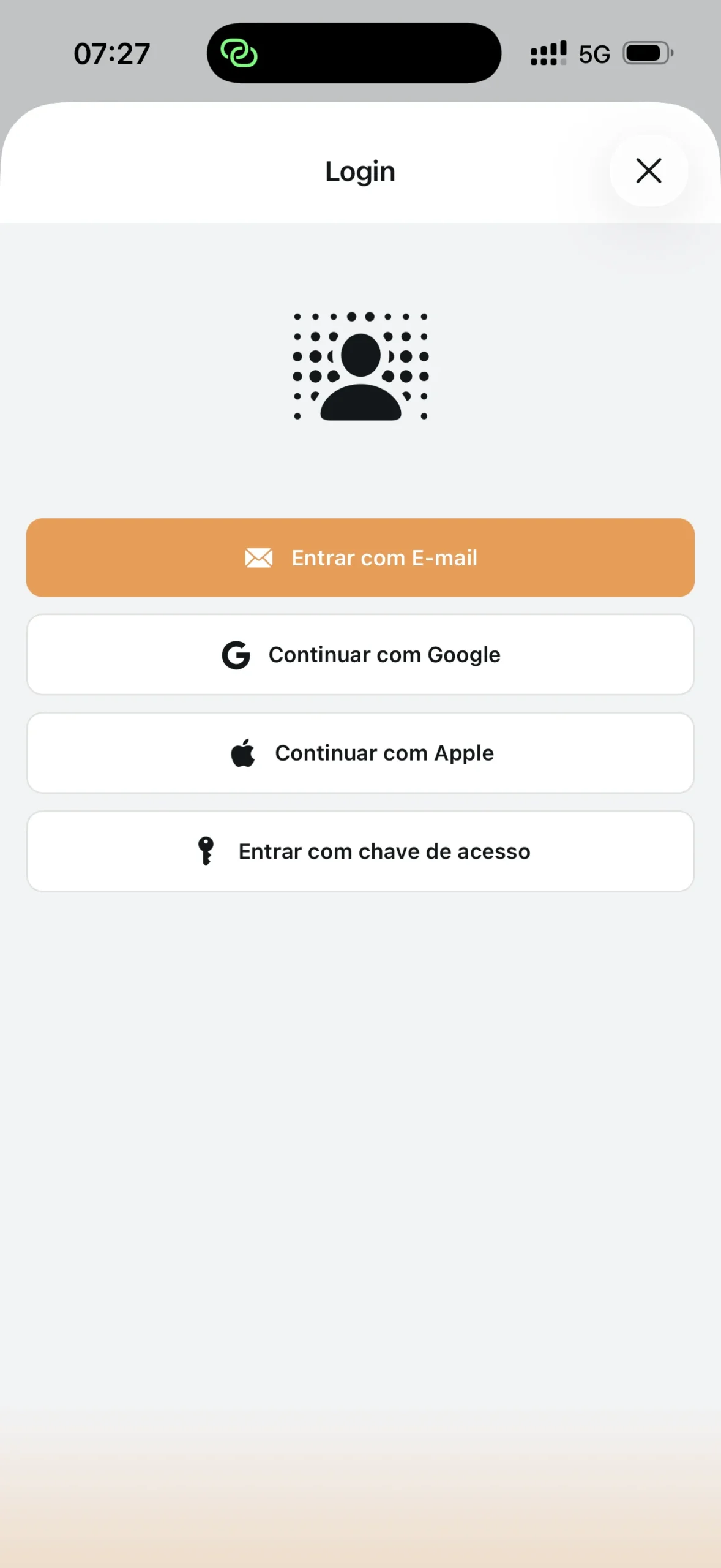 Agenda1 login screen with email, Google, Apple, and passkey options