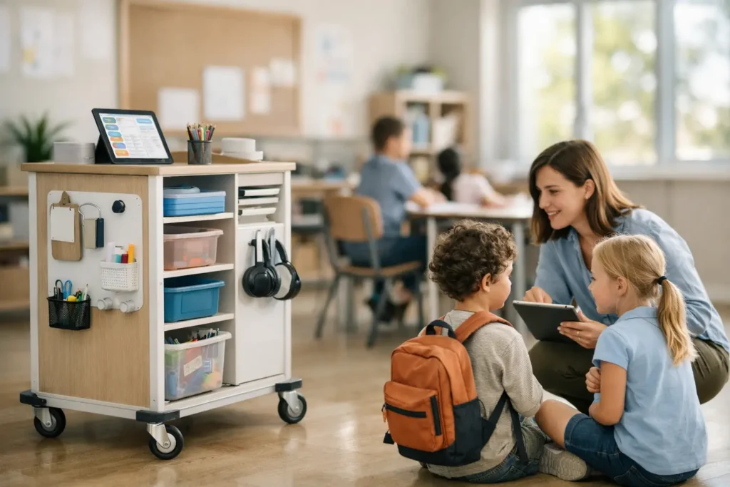 Inovação escolar móvel que organiza a rotina